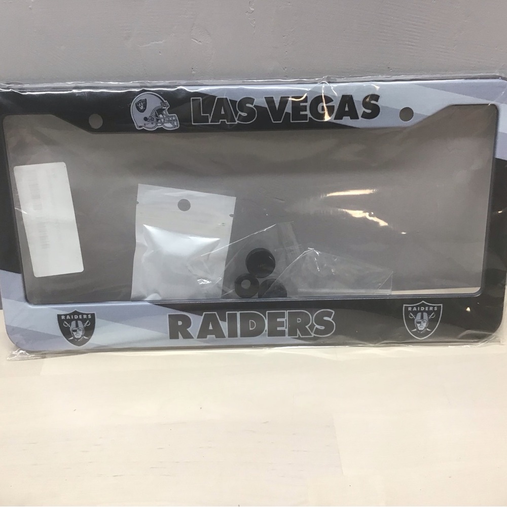 Las Vegas Raiders License Plate Steel Frame Brand New With Hardware
